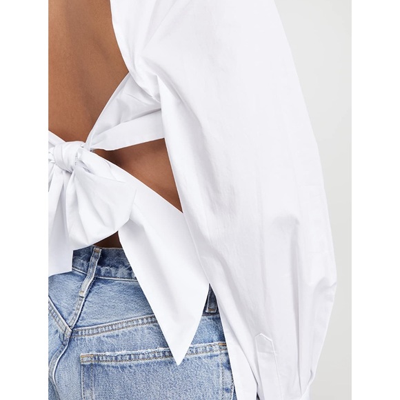 Ser.o.ya white Mel Top 👻 tie back button up shirt - Picture 4 of 9